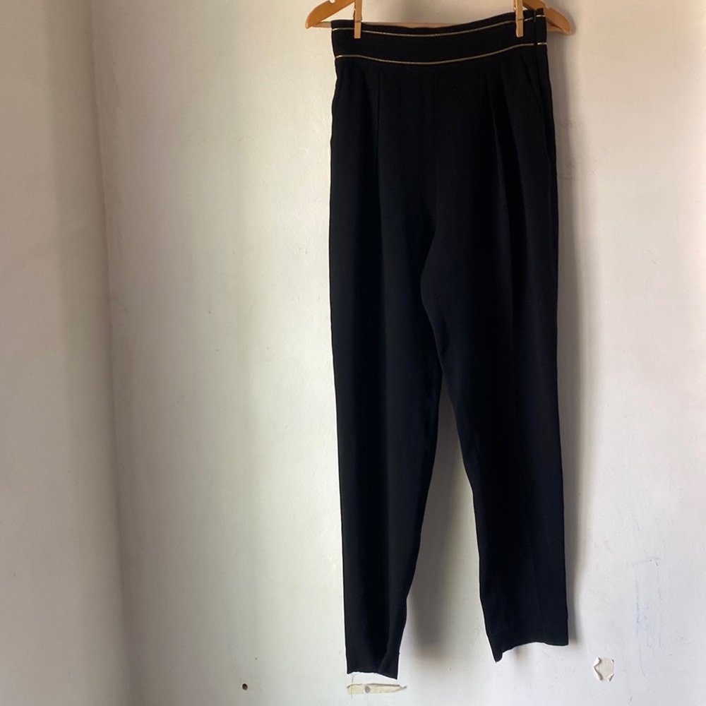 MaxMara 6 Black Pinstriped Pant